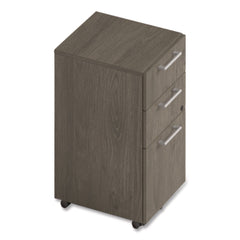 Alera 15 in. x 18 in. x 27 in. Seville Series 3-Drawer Legal File Mobile Pedestal - Walnut