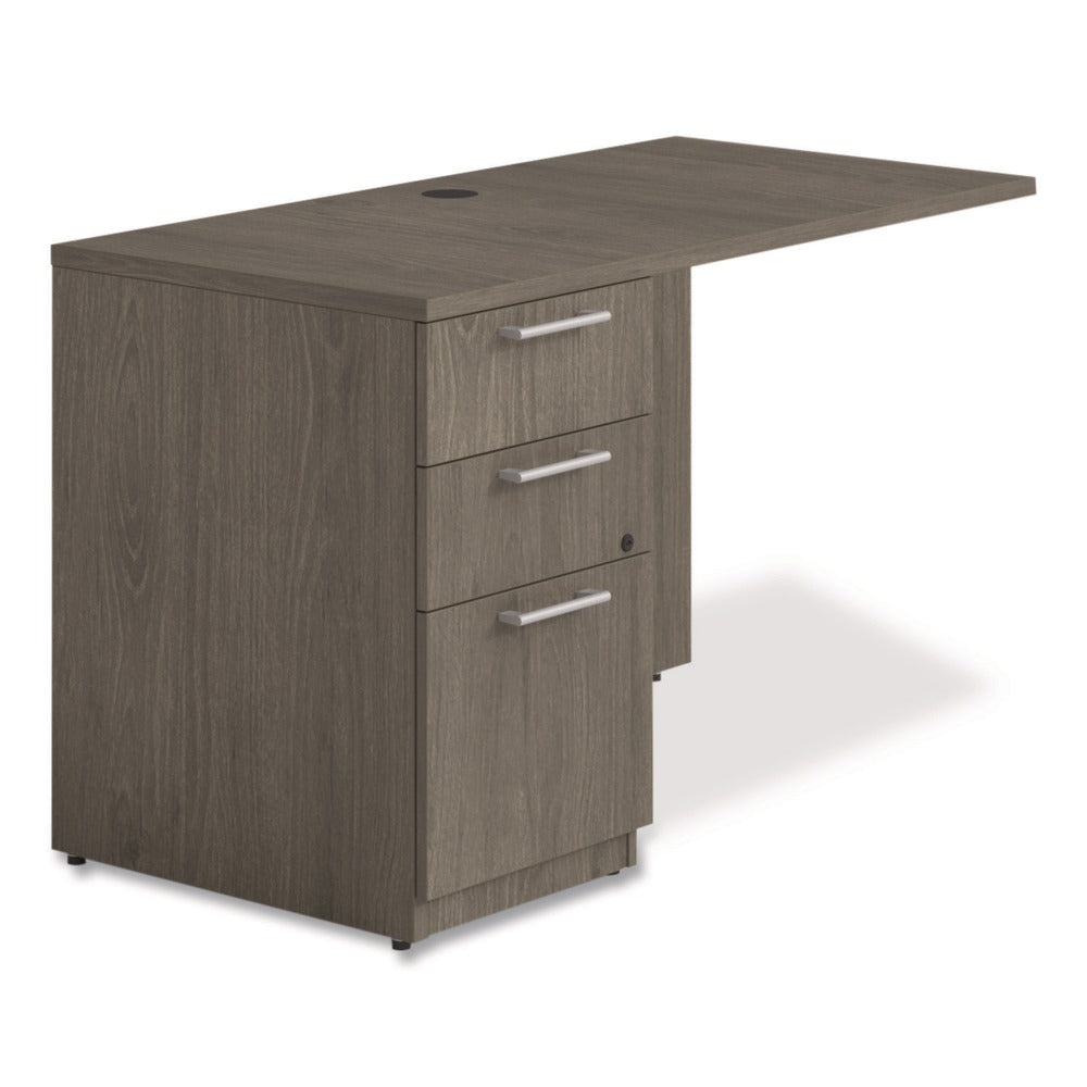 Alera 48 in. x 24 in. x 29 in. Seville Series Left Desk Return with Pedestal - Walnut