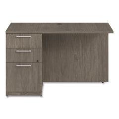 Alera 48 in. x 24 in. x 29 in. Seville Series Left Desk Return with Pedestal - Walnut