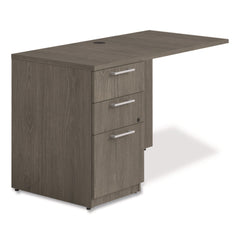 Alera 48 in. x 24 in. x 29 in. Seville Series Left Desk Return with Pedestal - Walnut