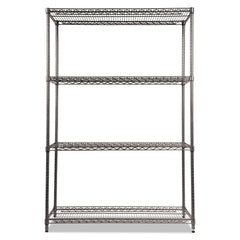 Alera 48 in. x 18 in. x 72 in. Four-Shelf Wire Shelving Starter Kit - Black Anthracite