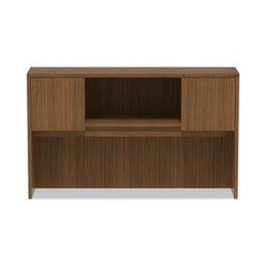 Alera 58.88 in. x 15 in. x 35.38 in. Valencia Series 4-Compartment Hutch with Doors - Modern Walnut