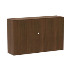 Alera 58.88 in. x 15 in. x 35.38 in. Valencia Series 4-Compartment Hutch with Doors - Modern Walnut