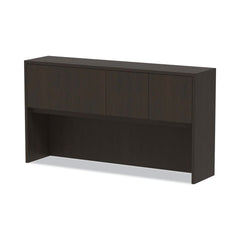 Alera 64.75 in. x 15 in. x 35.38 in. Valencia Series 4-Compartment Hutch with Doors - Espresso