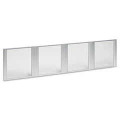 Alera 17 in. x 16 in. Glass Door Set with Silver Frame for 72 in. Wide Hutch - Clear (4/Set)