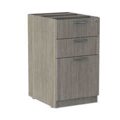 Alera Valencia Series 15.63 in. x 20.5 in. x 28.5 in. Legal/Letter 3-Drawer Full Pedestal File - Gray