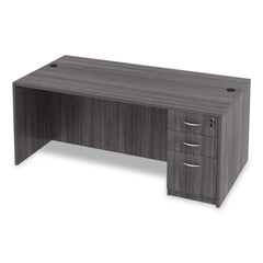 Alera Valencia Series 15.63 in. x 20.5 in. x 28.5 in. Legal/Letter 3-Drawer Full Pedestal File - Gray