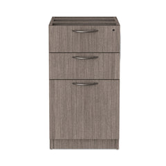Alera Valencia Series 15.63 in. x 20.5 in. x 28.5 in. Legal/Letter 3-Drawer Full Pedestal File - Gray