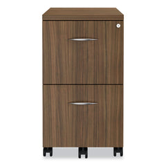 Alera 15.38 in. x 20 in. x 26.63 in. Valencia Series 2-Drawer Mobile Pedestal - Walnut