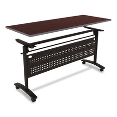Alera Valencia 57.88 in. W x 19.75 in. D x 28.5 in. H Flip Training Table Base with Modesty Panel - Black