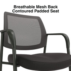 Alera 24.41 in. x 23.62 in. x 35.04 in. Wessex Mesh Fabric Guest Chair - Black