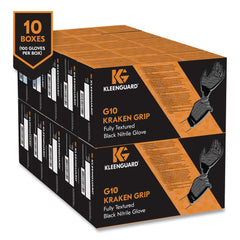 Ansell G10 Kraken Grip 9.5 in. 6 mil Nitrile Gloves - Small/Black (1000/Carton)