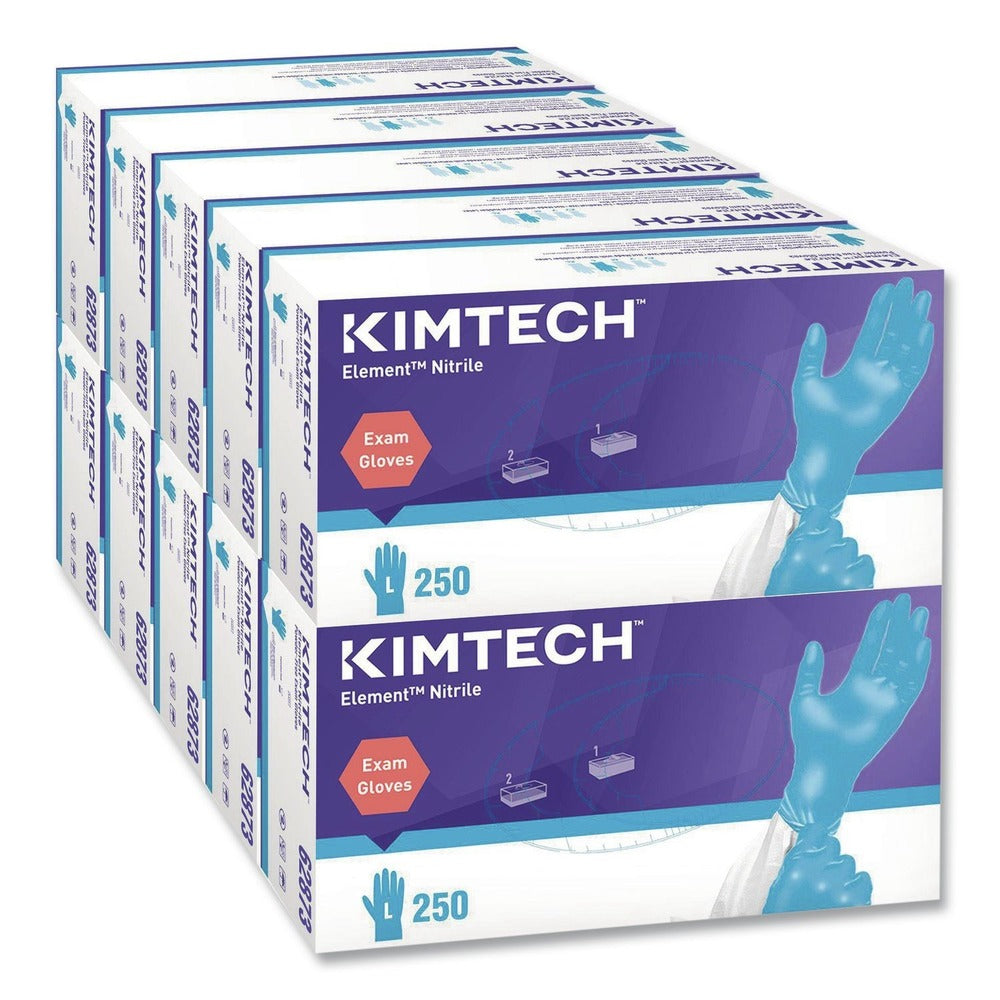 Ansell Kimtech Element Nitrile Exam Gloves - Large, Blue (2500/Carton)