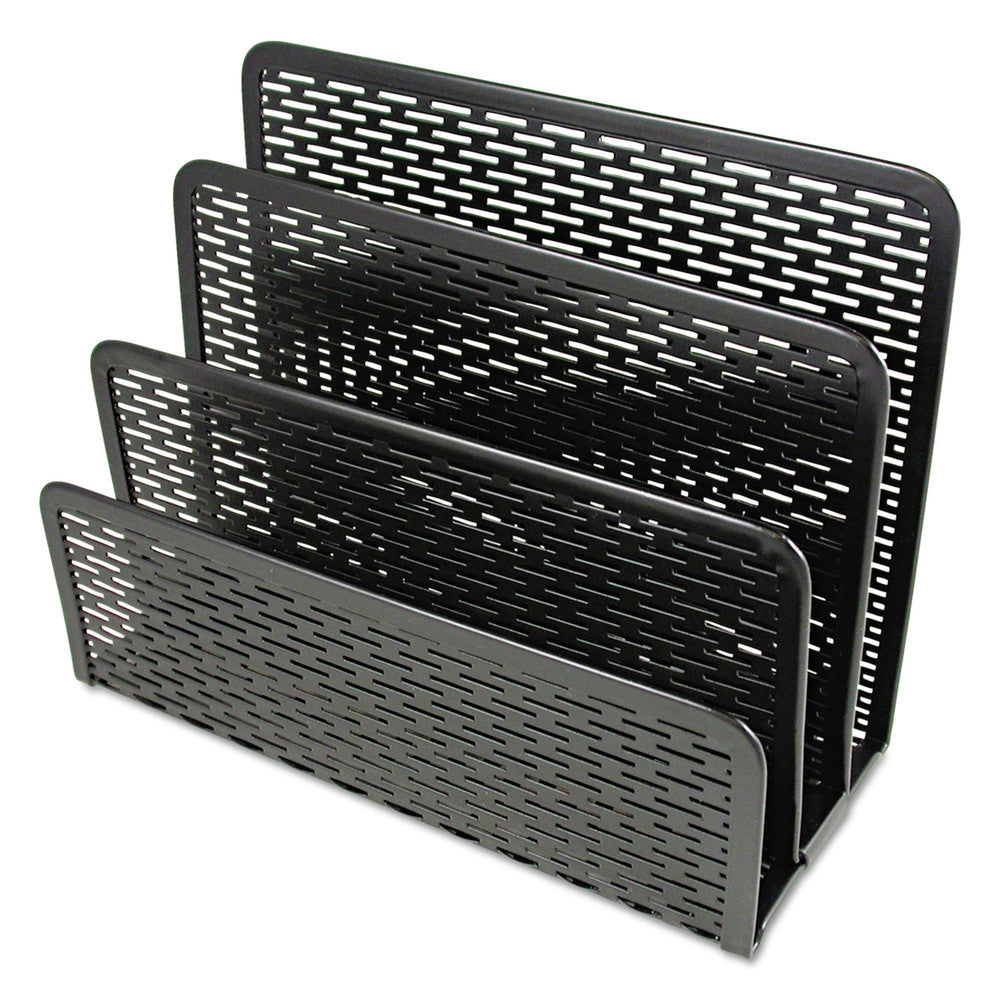 Artistic Urban Collection 6.5 in. x 3.25 in. x 5.5 in. 3 Sections DL to A6 Size Files Punched Metal Letter Sorter - Black