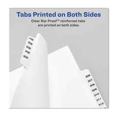 Avery 11 in.x 8.5 in. 10-Tab Avery Style 58 Preprinted Legal Exhibit Side Tab Index Dividers - White (25/Pack)