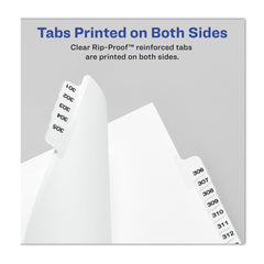 Avery 11 in. x 8.5 in. 25-Tab 176 to 200 Avery Style Preprinted Legal Exhibit Side Tab Index Dividers - White (1-Set)