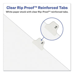 Avery 11 in. x 8.5 in. 26-Tab B Avery Style Preprinted Legal Exhibit Side Tab Index Dividers - White (25/Pack)