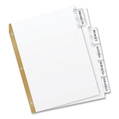 Avery Big Tab 11 in. x 8.5 in. 5-Tab Double-Sided Gold Edge Reinforcing Insertable Dividers - Clear Tabs/White (1-Set)