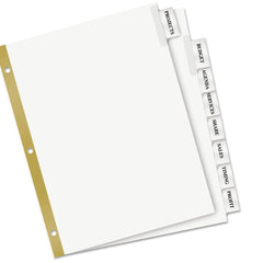 Avery Big Tab 11 in. x 8.5 in. 8-Tab Double-Sided Gold Edge Reinforcing Insertable Dividers - Clear Tabs/White (1-Set)
