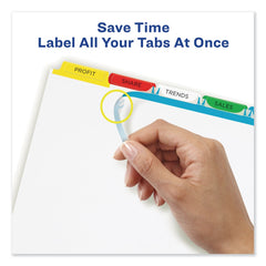 Avery Index Maker 11 in. x 8.5 in. 5-Tab Traditional Color Print and Apply Clear Label Dividers - Assorted (5/Pack)
