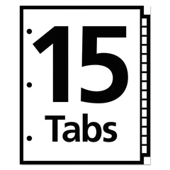 Office Essentials Table 'n Tabs 11 in. x 8.5 in. 15-Tab 1 to 15 Dividers - White/Assorted Tabs (1-Set)