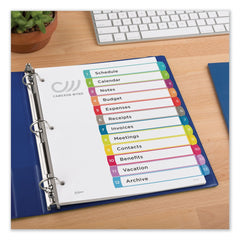 Avery 1 - 12 Tab 11 in. x 8.5 in. Customizable TOC Ready Index Divider Set - Multicolor (1 Set)