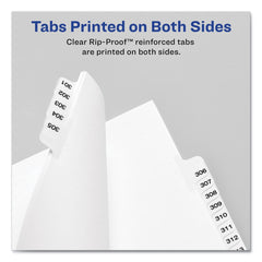 Avery 11 x 8.5 Avery Style Preprinted Legal Exhibit Side 10-Tab Index Dividers - White (25/Pack)