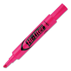 Avery HI-LITER Desk-Style Chisel Tip Highlighters - Fluorescent Pink Ink/Black Barrel (1-Dozen)