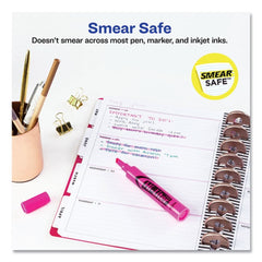 Avery HI-LITER Desk-Style Chisel Tip Highlighters - Fluorescent Pink Ink/Black Barrel (1-Dozen)