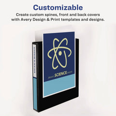 Avery 8.5 in. x 5.5 in. 0.5 in. Capacity 3 Rings Mini Size Durable View Binder with Round Rings - White