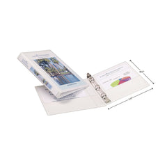 Avery 8.5 in. x 5.5 in. 0.5 in. Capacity 3 Rings Mini Size Durable View Binder with Round Rings - White