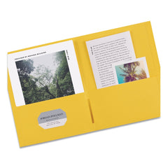 Avery 40 Sheet Capacity 11 in. x 8.5 in. Two-Pocket Folder - Yellow (25/Box)