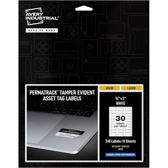 Avery PermaTrack 0.75 in. x 2 in. Laser Printers Tamper-Evident Asset Tag Labels - White (240/Pack)