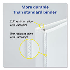 Avery 3 One Touch Slant Rings 0.5 in. Capacity 11 in. x 8.5 in. Heavy-Duty View Binder with DuraHinge - White