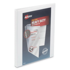 Avery 3 One Touch Slant Rings 0.5 in. Capacity 11 in. x 8.5 in. Heavy-Duty View Binder with DuraHinge - White