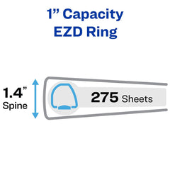 Avery 3 One Touch EZD Rings 1 in. Capacity 11 in. x 8.5 in. Heavy-Duty View Binder with DuraHinge - Navy Blue (12/Carton)