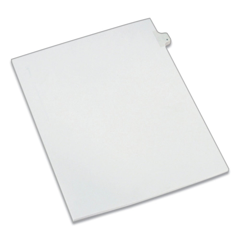 Avery 10-Tab "4-in 11 in. x 8.5 in. Allstate Style Preprinted Legal Exhibit Side Tab Index Dividers - White (25/Pack)