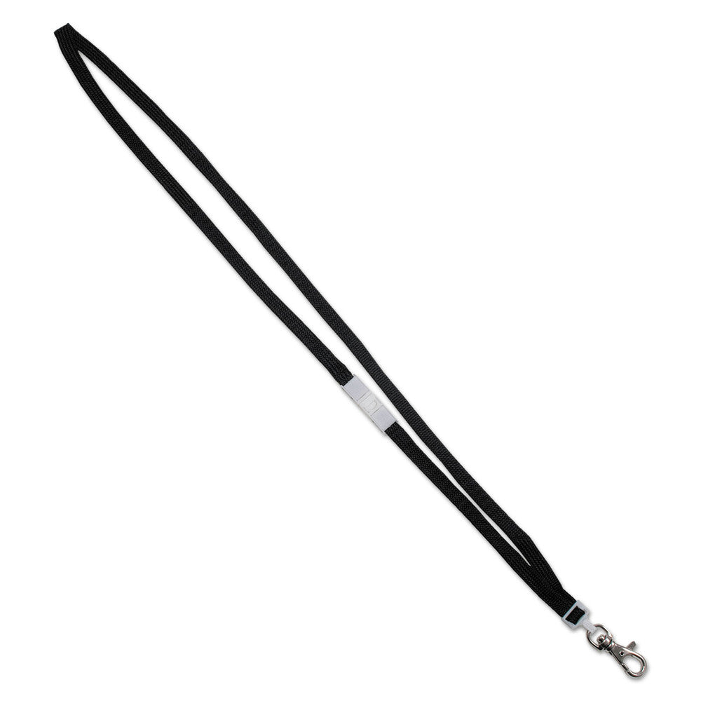 Advantus 36 in. Long Metal Lobster Claw Hook Fastener Deluxe Safety Lanyards - Black (24/Box)