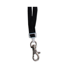 Advantus 36 in. Long Metal Lobster Claw Hook Fastener Deluxe Safety Lanyards - Black (24/Box)