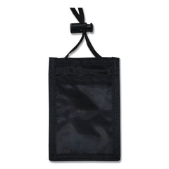Advantus 3.25 in. x 5 in. Holder 2.38 in. x 3.5 in. Insert 48 in. Cord Vertical ID Badge Holders with Convention Neck Pouch - Black/Clear (12/Pack)