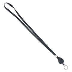 Advantus 34 in. Long Metal Split Ring Fastener Lanyards with Retractable ID Reels - Black (12/Pack)