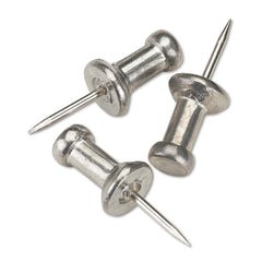GEM 0.38 in. Aluminum Head Push Pins - Silver (100/Box)