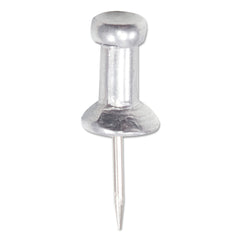 GEM 0.38 in. Aluminum Head Push Pins - Silver (100/Box)