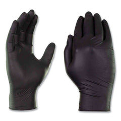 Ammex ABNPF42100 Nitrile Exam Gloves, Powder-Free, 3 mil, Small, Black, 100/Box, 10 Boxes/Carton