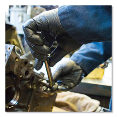 Ammex 9.5 in. Long 3 mil Powder-Free Industrial Nitrile Gloves - Small/Black (1000/Carton)
