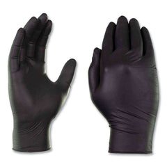 Ammex 9.5 in. Long 3 mil Powder-Free Industrial Nitrile Gloves - Medium/Black (1000/Carton)