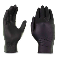 Ammex 9.5 in. Long 5 mil (Palm)/6 mil (Fingers) Industrial Nitrile Gloves - Small/Black (1000/Carton)