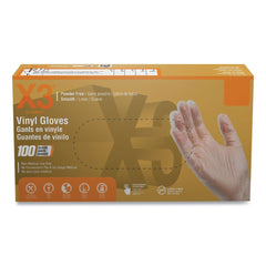Ammex 3 mil Industrial Powder-Free Vinyl Gloves - Large, Clear (1000/Carton)
