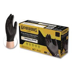 Ammex 6 mil Powder-Free Nitrile Exam Gloves - Medium, Black (1000/Carton)