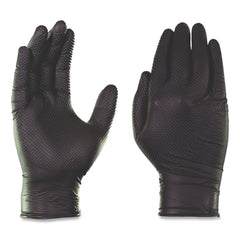 Ammex 6 mil Powder-Free Nitrile Exam Gloves - Large, Black (1000/Carton)